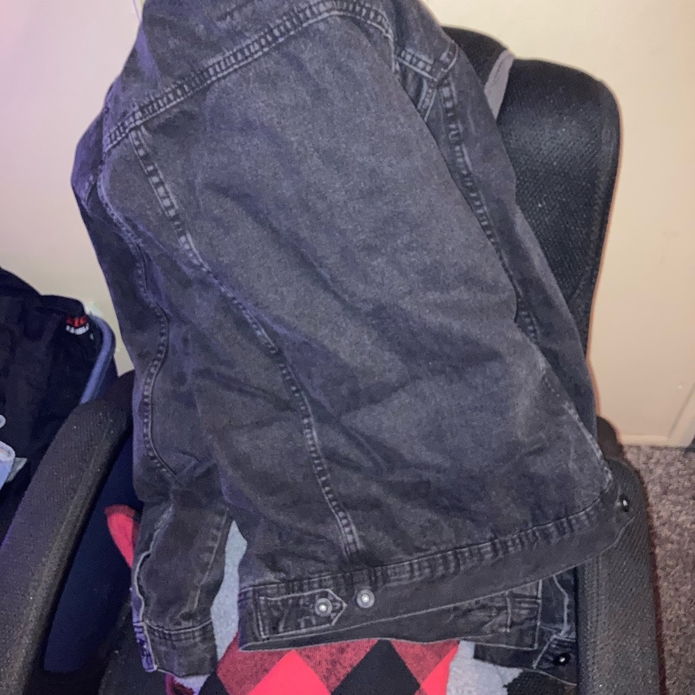 Zara black jean jacket heavy duty for winter